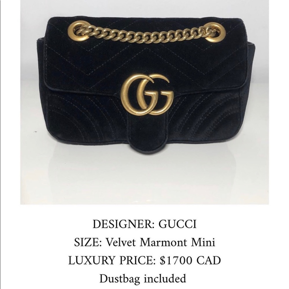 Gucci handbag velvet black